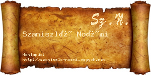 Szaniszló Noémi névjegykártya