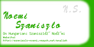 noemi szaniszlo business card